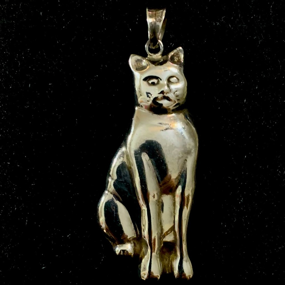 Sterling Silver Cat Pendant